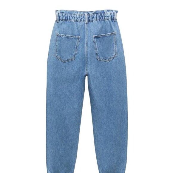 ZARA Z1975 BAGGY PAPERBAG JEANS BLUE SIZE 36 | 5862/370/436 - Picture 2 of 13